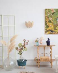 Flower Wall Lamp in Canework