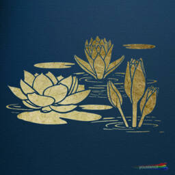 Water Lily Stencil, For Walls, Art & Furniture, . St47 - thumbnail 1