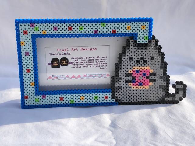 Kawaii Cat Picture Frame - & Donut Cute Photo Birthday Gift Christmas Holiday Gifts Unique Colorful Kitty