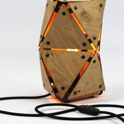 21Neun Table Lamp - Star.light Desk 2.0 Oak Upcycled Vintage Industrial Wood Lamp, Wooden Skateboard Veneer, Warm Designer - thumbnail 2
