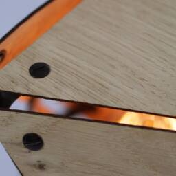21Neun Table Lamp - Star.light Desk 2.0 Oak Upcycled Vintage Industrial Wood Lamp, Wooden Skateboard Veneer, Warm Designer - thumbnail 4