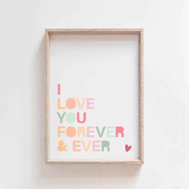 I Love You Print, Girls Pastel Nursery Bedroom Prints, Are So Loved Wall Art, Home Decor, Playroom Prints - image 1