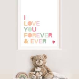 I Love You Print, Girls Pastel Nursery Bedroom Prints, Are So Loved Wall Art, Home Decor, Playroom Prints - thumbnail 2