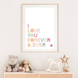 I Love You Print, Girls Pastel Nursery Bedroom Prints, Are So Loved Wall Art, Home Decor, Playroom Prints - thumbnail 4
