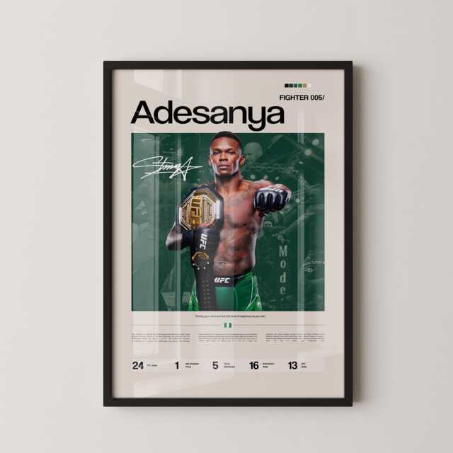 Israel Adesanya Poster, Ufc Inspired Mma Wall Art, Fighter Legacy Print, Stylebender Combat Sports Gym Decor Gift - image 1