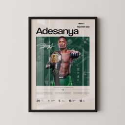 Israel Adesanya Poster, Ufc Inspired Mma Wall Art, Fighter Legacy Print, Stylebender Combat Sports Gym Decor Gift - thumbnail 1