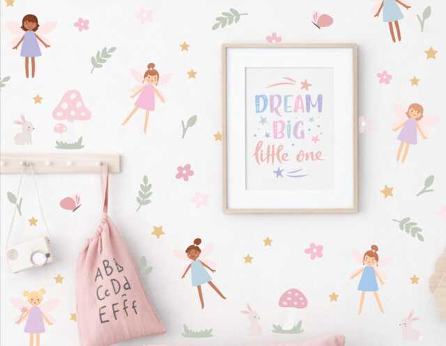 Fairy Wall Sticker Decals - Playroom Decor Fairytale Stickers - image 1