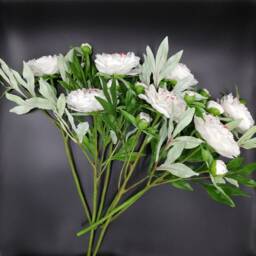 Handmade Polymer Clay White Peony Bouquet Floral Arrangement - thumbnail 4