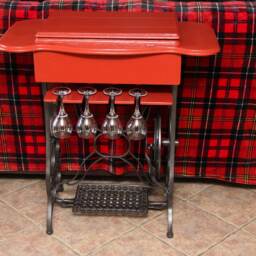 Reclaimed Sewing Machine Wine Rack - thumbnail 2