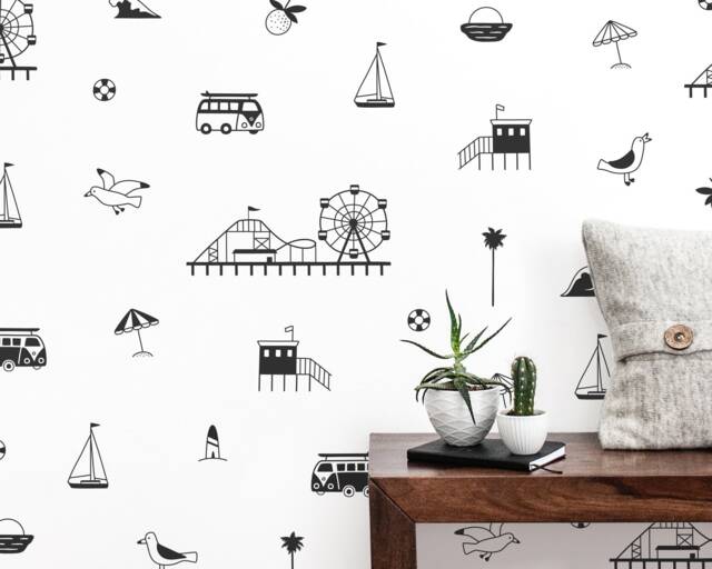 California Coast Wall Decals - Nursery Decals, Kids Room Decor, Art, Stickers, Beach Decor - image 1
