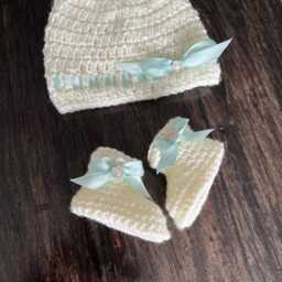 Cream Baby Blanket - Creamy White Crochet Antique New Gift Shower - thumbnail 4