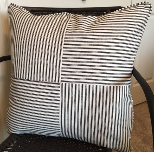 Black Ticking Stripe Pillow Cover Farmhouse Decor - 20x20 Inch - image 1