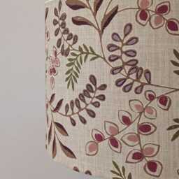 Wilton Berry Botanical Lampshade, Pink Purple Floral Drum Shade, Table Lamp Ceiling Light - thumbnail 3