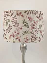 Wilton Berry Botanical Lampshade, Pink Purple Floral Drum Shade, Table Lamp Ceiling Light