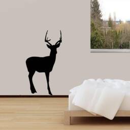 Deer Decal - Antler Animal Wall Buck Home Decor Sticker Vwaq - thumbnail 1