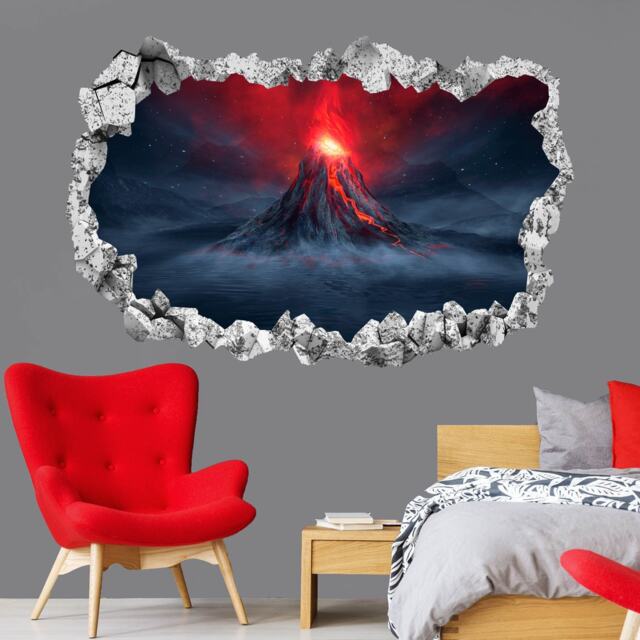 Volcano Eruption Wall Decal Sticker Mural Poster Print Art Home Bedroom Office Decor Kr24 - image 1