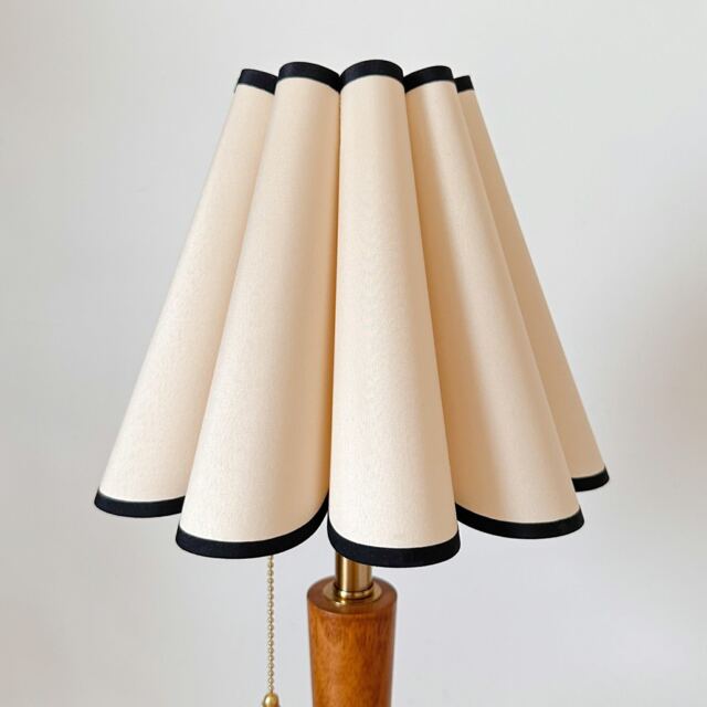 Handmade Black Trim Flower Ruffle Beige Fabric Tall Pleated Shade, For Standard Table Lamps Harp Uno, Pendant Wall Lighting Home Furnishing - image 1