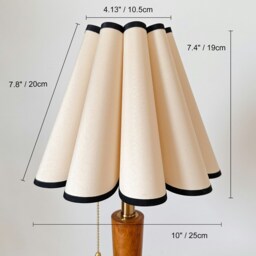Handmade Black Trim Flower Ruffle Beige Fabric Tall Pleated Shade, For Standard Table Lamps Harp Uno, Pendant Wall Lighting Home Furnishing - thumbnail 2