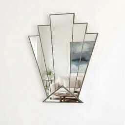 Art Deco Mirror, Handmade Mirror, Handcrafted Art Deco Style, Black Gold Mirror - thumbnail 3
