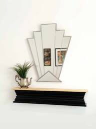 Art Deco Mirror, Handmade Mirror, Handcrafted Art Deco Style, Black Gold Mirror