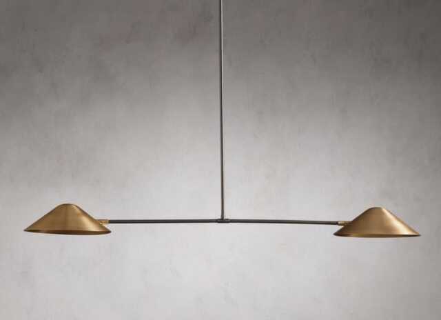 1950's Mid Century Antique Simms 2 Light Raw Brass Pendant Sputnik Chandelier Light Fixture Modern Chandelier Kingdomslightltd - image 1