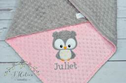 Owl Personalized Baby Blanket-Owl Baby Blanket-Personalized Minky Blanket-Minky Blanket-Minky Blanket-Baby Girl Minky Blanket - thumbnail 1
