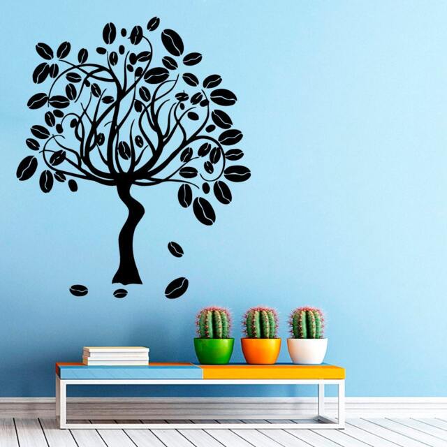 Coffee Tree Wall Decals Beans Cafe Kitchen Home Floral Interior Design Art Mural Vinyl Decal Sticker Living Room Decor M654 - image 1