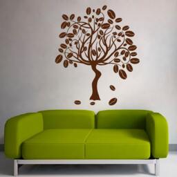 Coffee Tree Wall Decals Beans Cafe Kitchen Home Floral Interior Design Art Mural Vinyl Decal Sticker Living Room Decor M654 - thumbnail 2