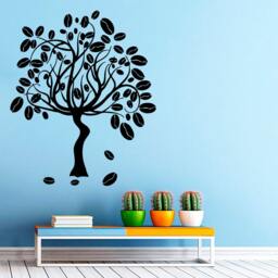 Coffee Tree Wall Decals Beans Cafe Kitchen Home Floral Interior Design Art Mural Vinyl Decal Sticker Living Room Decor M654 - thumbnail 1