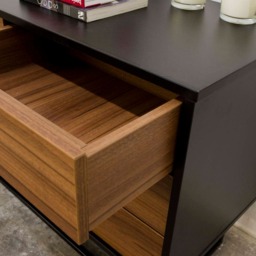 Sideboard - Midcentury Modern, Walnut, Black - thumbnail 3