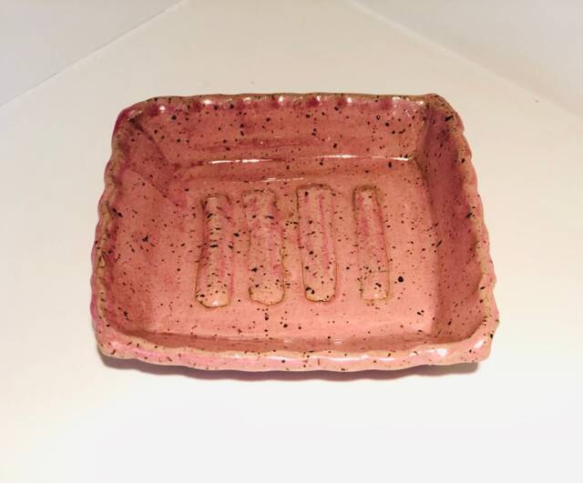 Speckled Cherry Blossom Hand Made Pottery Soap Dish - image 1