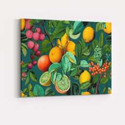 Vintage Citrus Fruit Botanical Garden Pattern Canvas Wall Art Print Decor Picture Ready To Hang - thumbnail 4