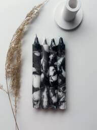 Marble Candles, Dip Dye Set Of 4, Marbled Taper Candles - thumbnail 1