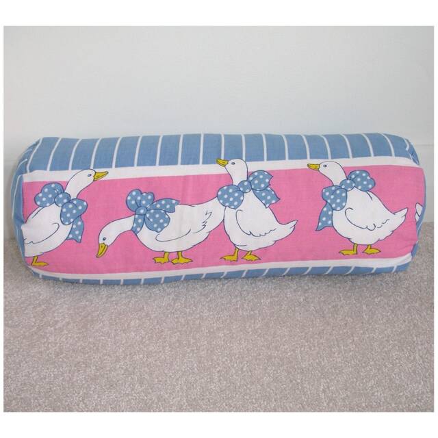 "Pink & Blue Ducks Bolster Cover 6x16 Round Cylinder Cushion Case Neckroll Sham 16""x6" - image 1