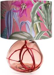 Handmade Recycled Glass Table Lamp Clear Pink With Flex - thumbnail 4