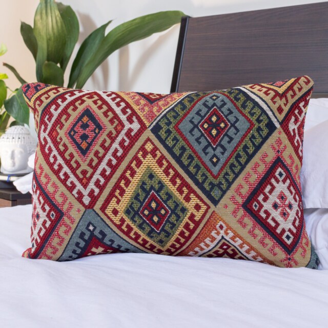 "Traditional Turkish Kilim Style Cushion. 17"" X 12"
