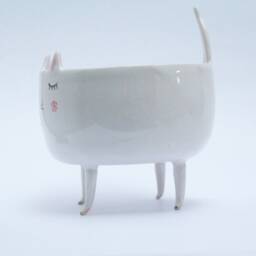 Maurice The Cat - Handmade Ceramic Bowl/Planter, Whimsical Feline D??cor - thumbnail 3