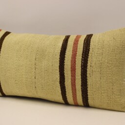 Vintage Turkish Kilim Pillow Cover, 10x20 Lumbar Cushion - thumbnail 3