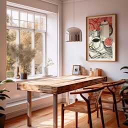 Modern Kitchen Wall Art, Linocut Coffee Print, Bold Black & Red Still Life Poster, Minimalist Breakfast Artwork, Retro Cafe Decor - thumbnail 3