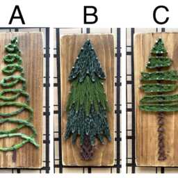 Christmas Tree String Art Rustic Wood Mantel Decor, Gift Exchange Idea - thumbnail 2