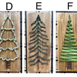 Christmas Tree String Art Rustic Wood Mantel Decor, Gift Exchange Idea - thumbnail 3