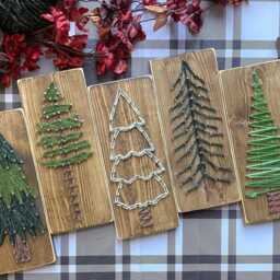Made To Order Christmas Wall Decor. Tree Wooden String Art. Unique 3.5x8.5 Sign. Perfect Holiday Home - thumbnail 2