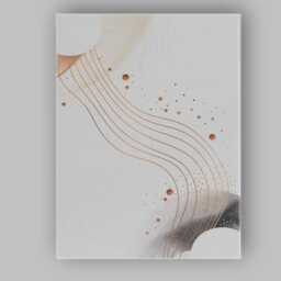 Elegant Flowing Copper Line Abstract Minimalist Canvas Wall Art Print Decor Picture Ready To Hang - thumbnail 1