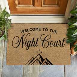 Welcome To The Night Court, Acotar Home Decor, Booktok Doormat, Inspired Mat, Fantasy Book Quote Velaris, High Lady - thumbnail 2