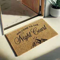Welcome To The Night Court, Acotar Home Decor, Booktok Doormat, Inspired Mat, Fantasy Book Quote Velaris, High Lady - thumbnail 1