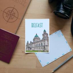 Belfast Travel Poster - Retro Vintage Style Northern Ireland Art Print, City Hall Art, UK Postcard, Travel Print - thumbnail 3