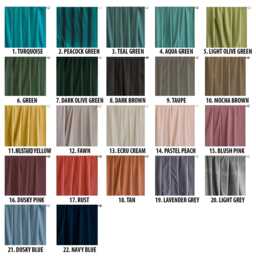 High Quality Velvet Curtains - Rod Pocket, Grommet, Box Pleat, Three Pinch Pleat, Tab Top, Plain Ring Top Please Mention Color Name in Order Note