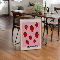 strawberries Print, Poster, Kitchen Fruit Market Decor, Wall, Gallery Unframed - thumbnail 2