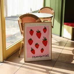 strawberries Print, Poster, Kitchen Fruit Market Decor, Wall, Gallery Unframed - thumbnail 3