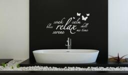 Bathroom Wall Decal Relax Soak Calm Me Time Bliss Sticker Gift Ensuite Bath Mirror Tiles - thumbnail 1